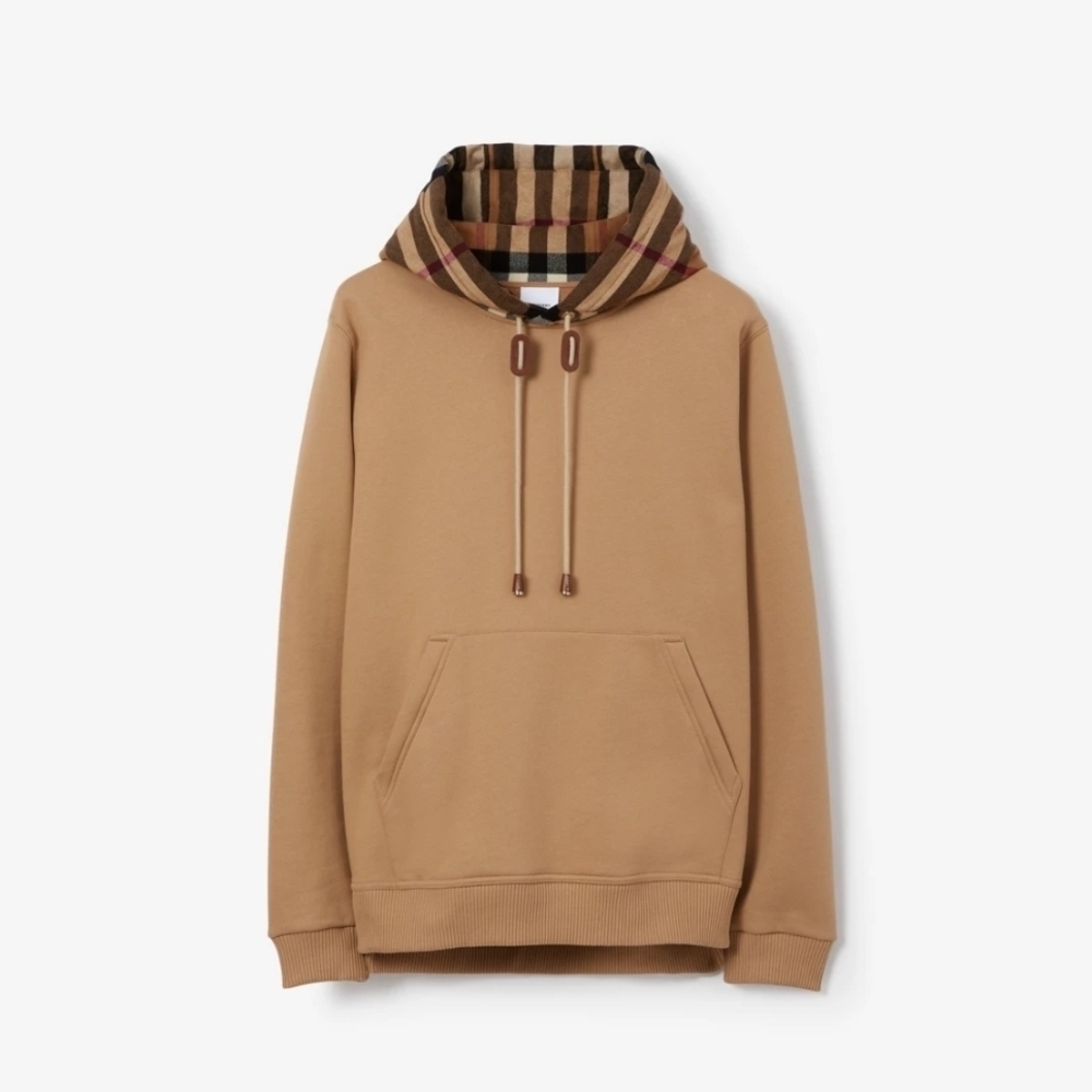 Men's Burberry Check Trim Hoodie.